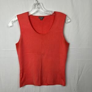 Ann Taylor Coral Sleeveless Knit Scoop Neck Short top Womens MP
